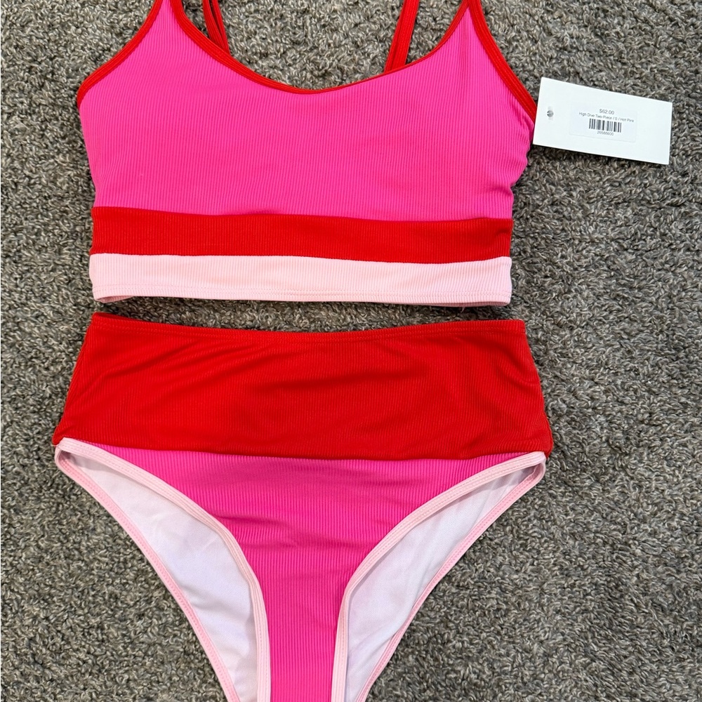 Stylish Pink and Red Bikini Set